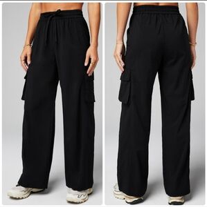 Fabletics Black Cargo Wide Leg Pants